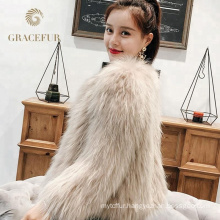 Attractive ladies real raccoon fur coats